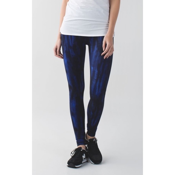 Lululemon Wunder Nightsky Harbor Blue Black Under Pant Full-On Luon Roll Down 6 - Picture 1 of 10